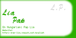 lia pap business card